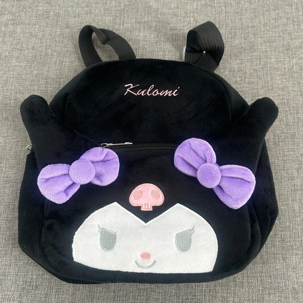 New! Kuromi‎ Backpack 9X10 Black White Purple Pink Lightweight Cute Cartoon